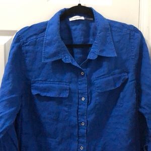 Calvin Klein women’s linen button down shirt.
